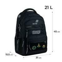 Рюкзак молодежный Kite Education teens 1019L-2, 21л Черный (K25-1019L-2)