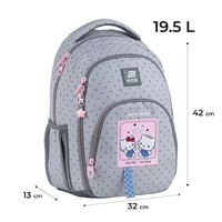 Школьный рюкзак Kite Education teens 905M Hello Kitty 19.5л Серый (HK25-905M)