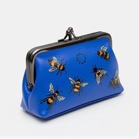 Женский кожаный кошелек с ретро-застежкой Yoshi Y1328 Bee Happy Blue (Y1328 BEES 37)