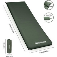 Туристический коврик Naturehike CNK2450WS020, 200x63x10 см темно-зеленый (6927595712740)